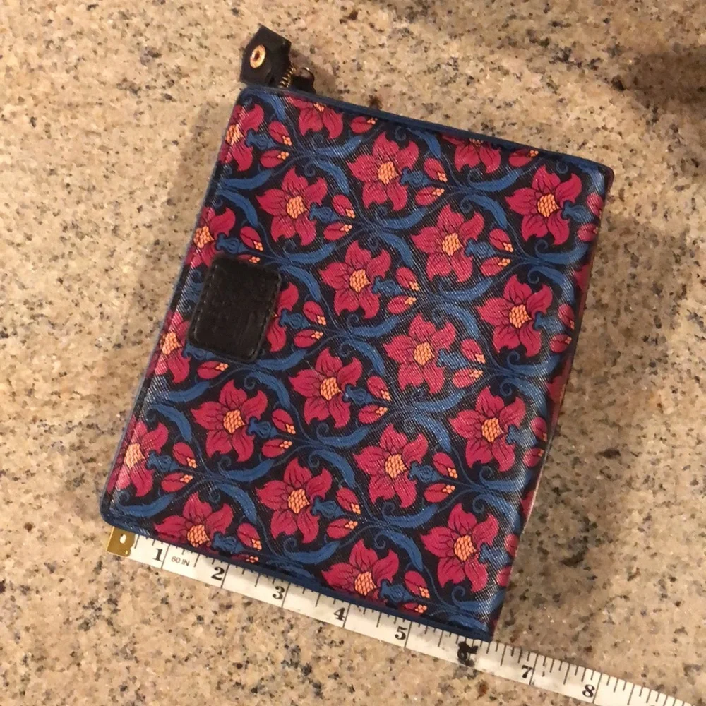 New Liberty London colorful floral square mini clutch wristlet toiletry handbag